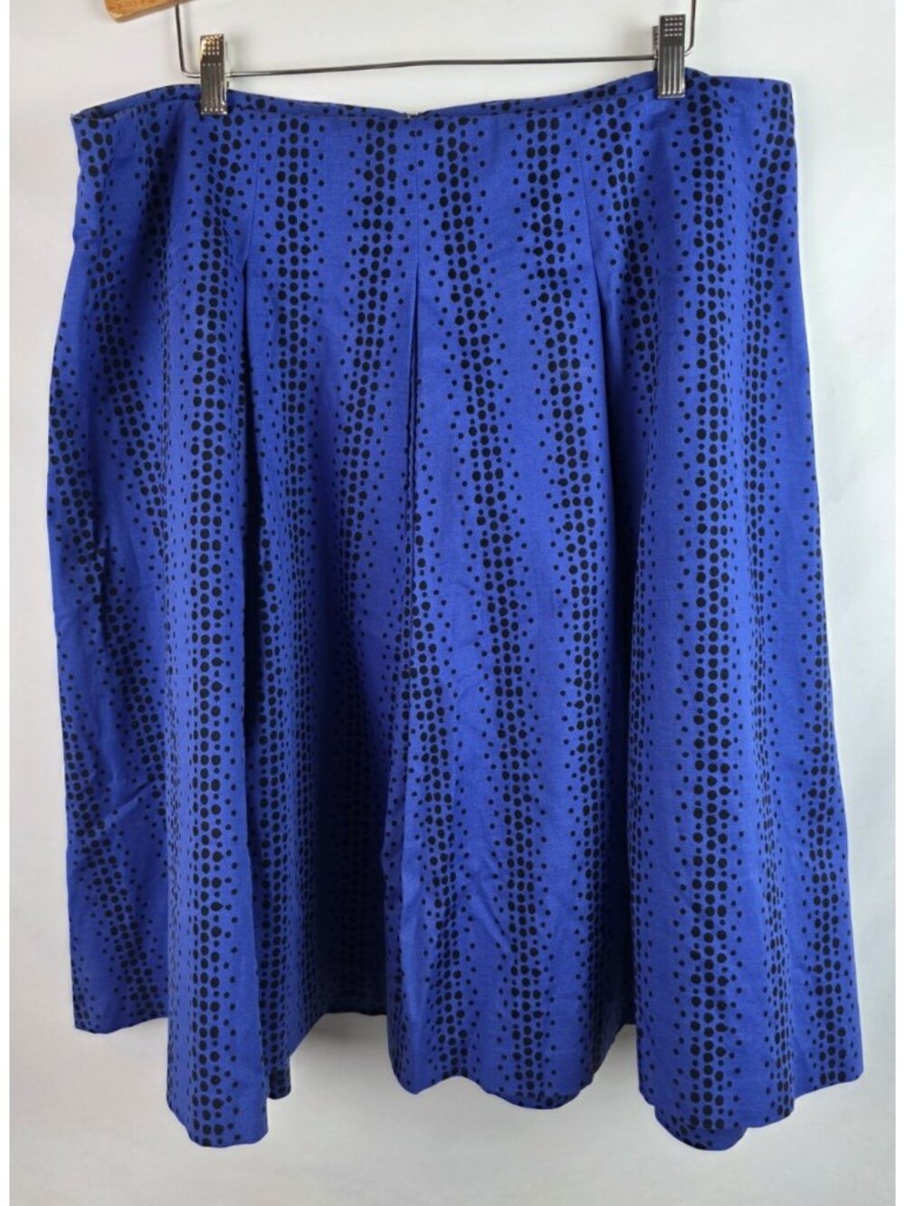 Lane Bryant Women's Skirt Plus Size 20 Blue & Black Polka Dot Full Midi Skirt